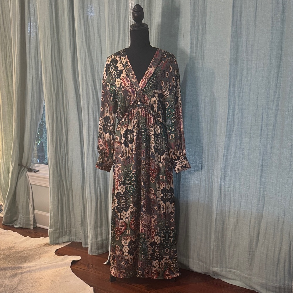 Zara Floral Long Sleeve Dress - Multicolor